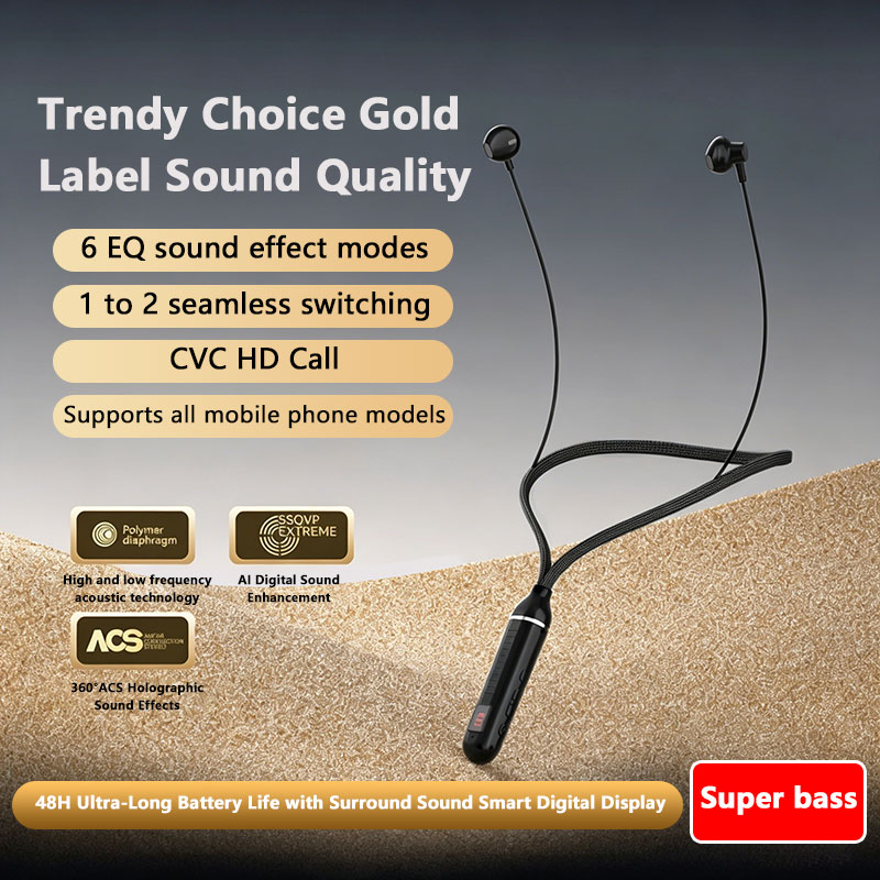 Magnetic Neckband Sports Earphones - ﻿ سماعات أذن لاسلكية بتقنية البلوتوث،