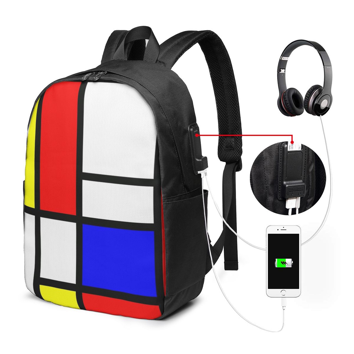 Laptops - حقيبة ظهر من Piet Mondrian Composition،