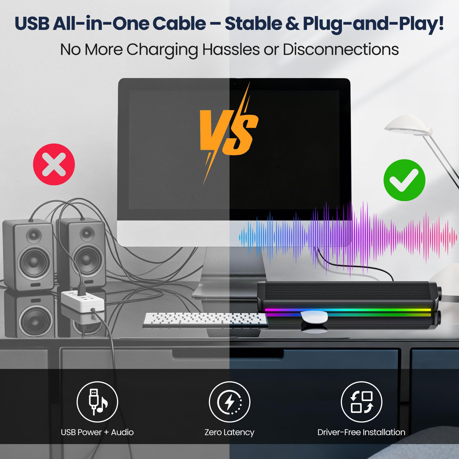 مكبر صوت سلكي بتقنية البلوتوث  - مراجعة Rgb Computer Soundbar For Pc وسعره