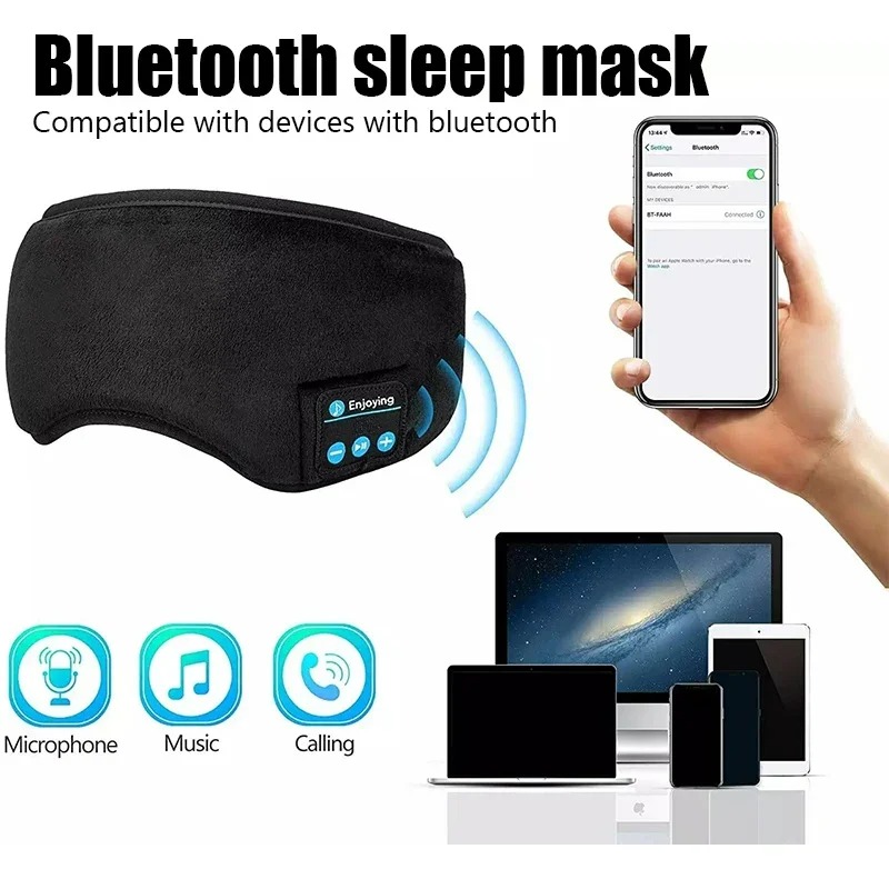 قناع عين ثلاثي الأبعاد مع سماع - مراجعة Sleep Mask Headphones Bluetooth وسعره
