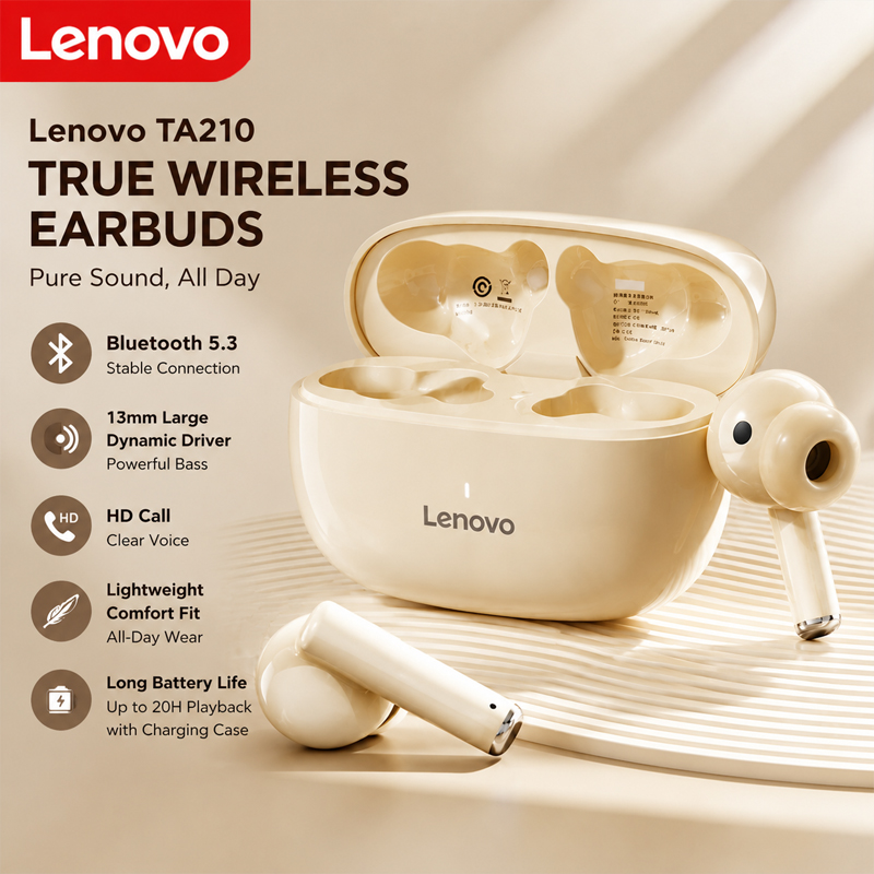 سماعات لينوفو TA210 اللاسلكية  - مراجعة Anc Wireless Over Ear Headphones وسعره