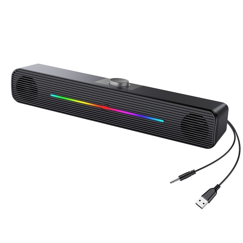 E-1407 مكبر صوت لاسلكي بإضاءة  - مراجعة Rgb Computer Soundbar For Pc وسعره