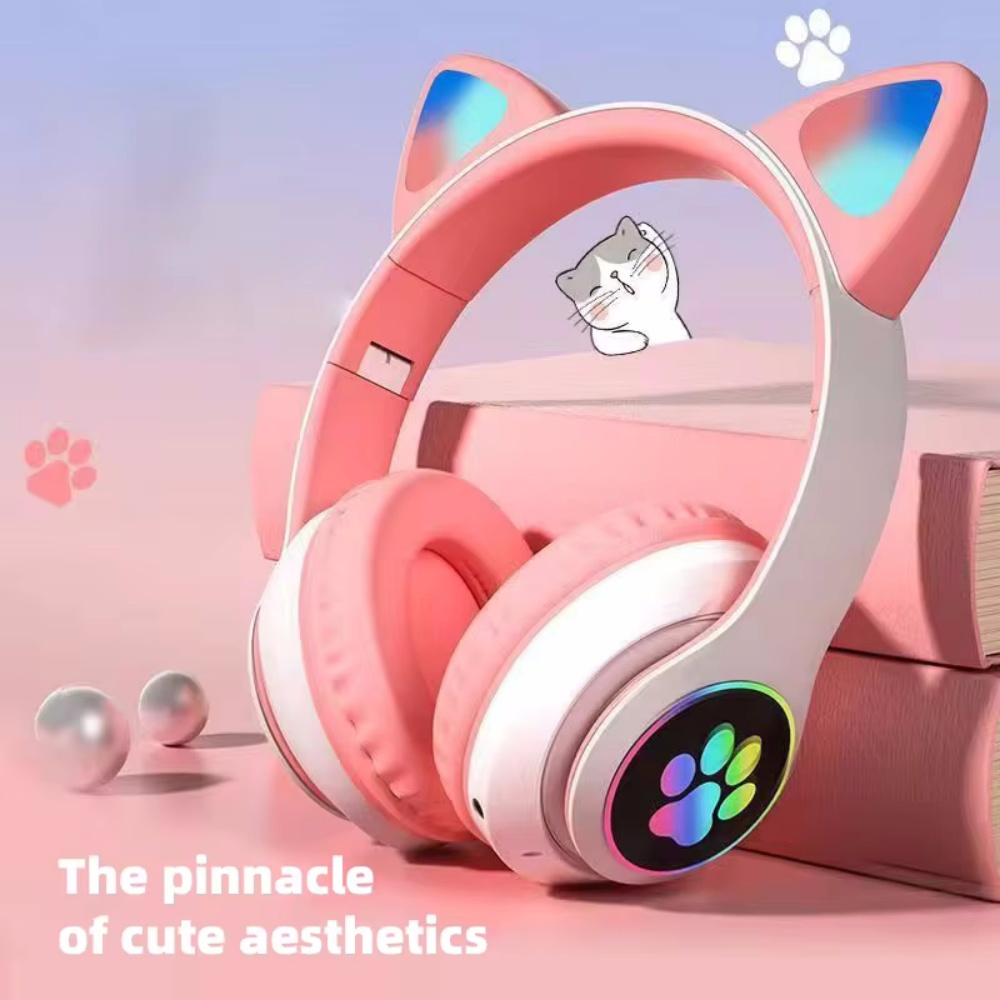 سماعة رأس لطيفة على شكل أذن قط - مراجعة Cat Ear Bluetooth Headset Led وسعره