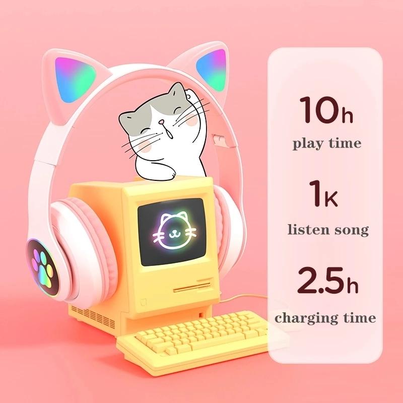 سماعات رأس لاسلكية بتقنية البل - مراجعة Cat Ear Bluetooth Headset Led وسعره