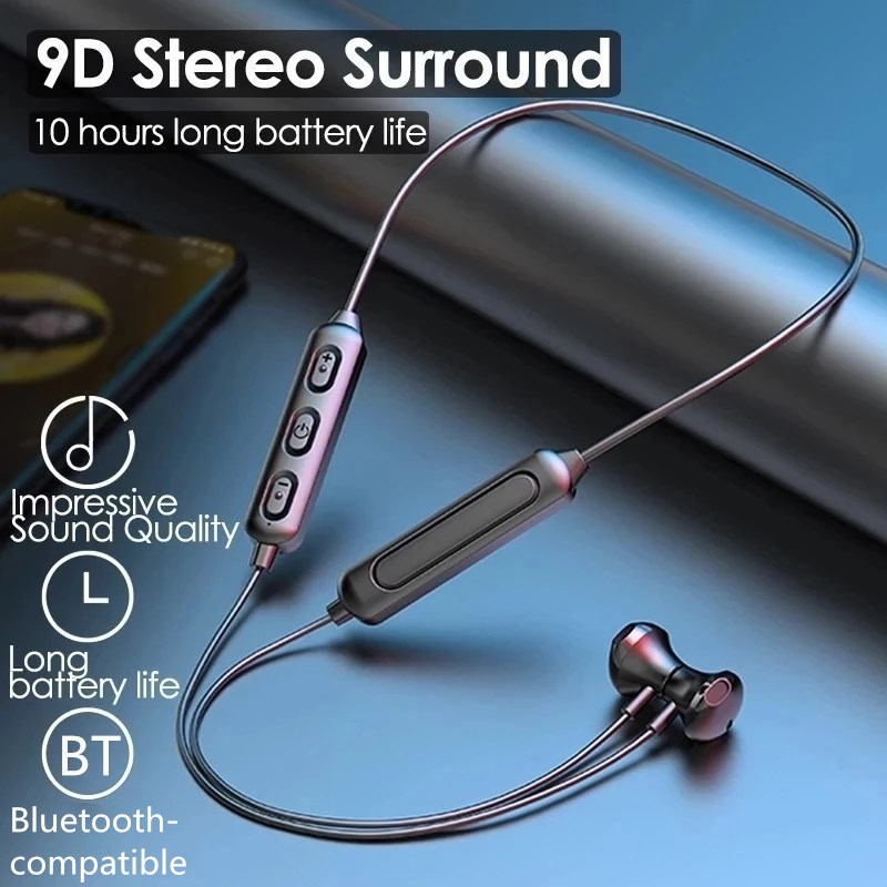 سماعات أذن لاسلكية تعمل بالبلو - مراجعة Magnetic Neckband Sports Earphones وسعره