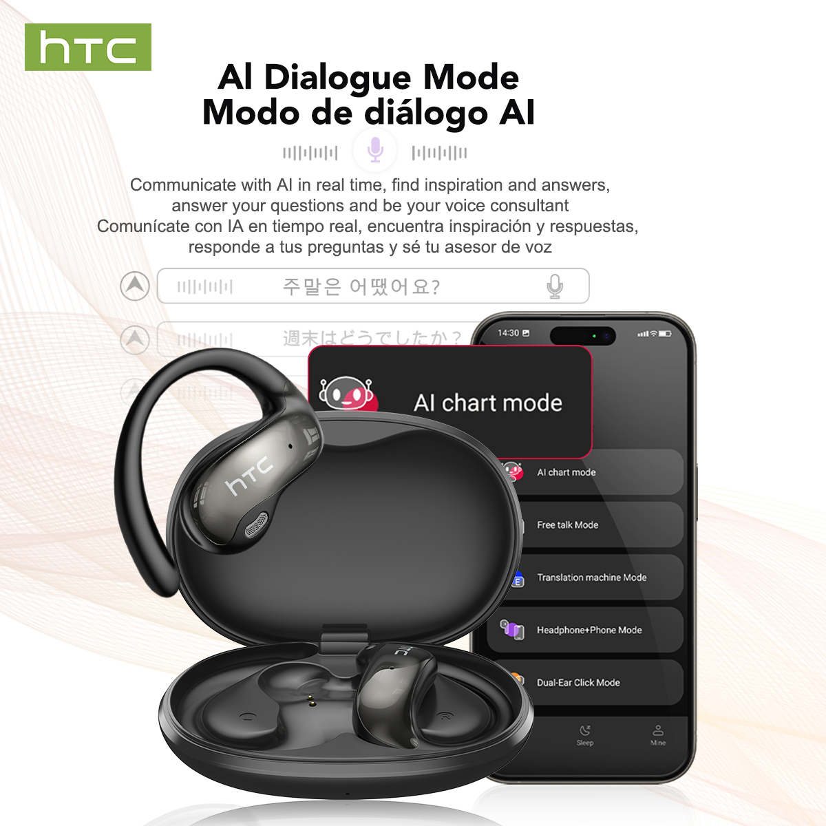 HTC NE19 سماعات بلوتوث AI OWS  - مراجعة Type C Wired Earphones With Mic وسعره