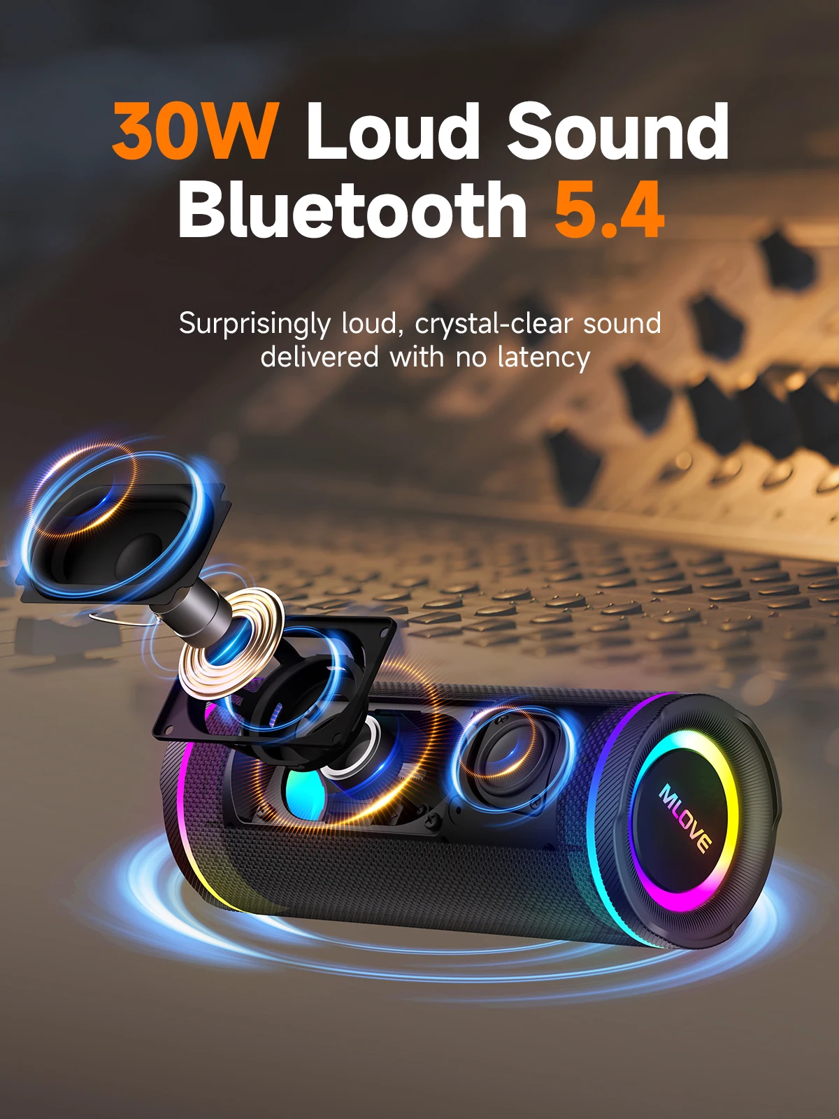 مكبر صوت بلوتوث محمول من MLOVE - مراجعة Portable Bluetooth Speaker Waterproof Ipx7 وسعره