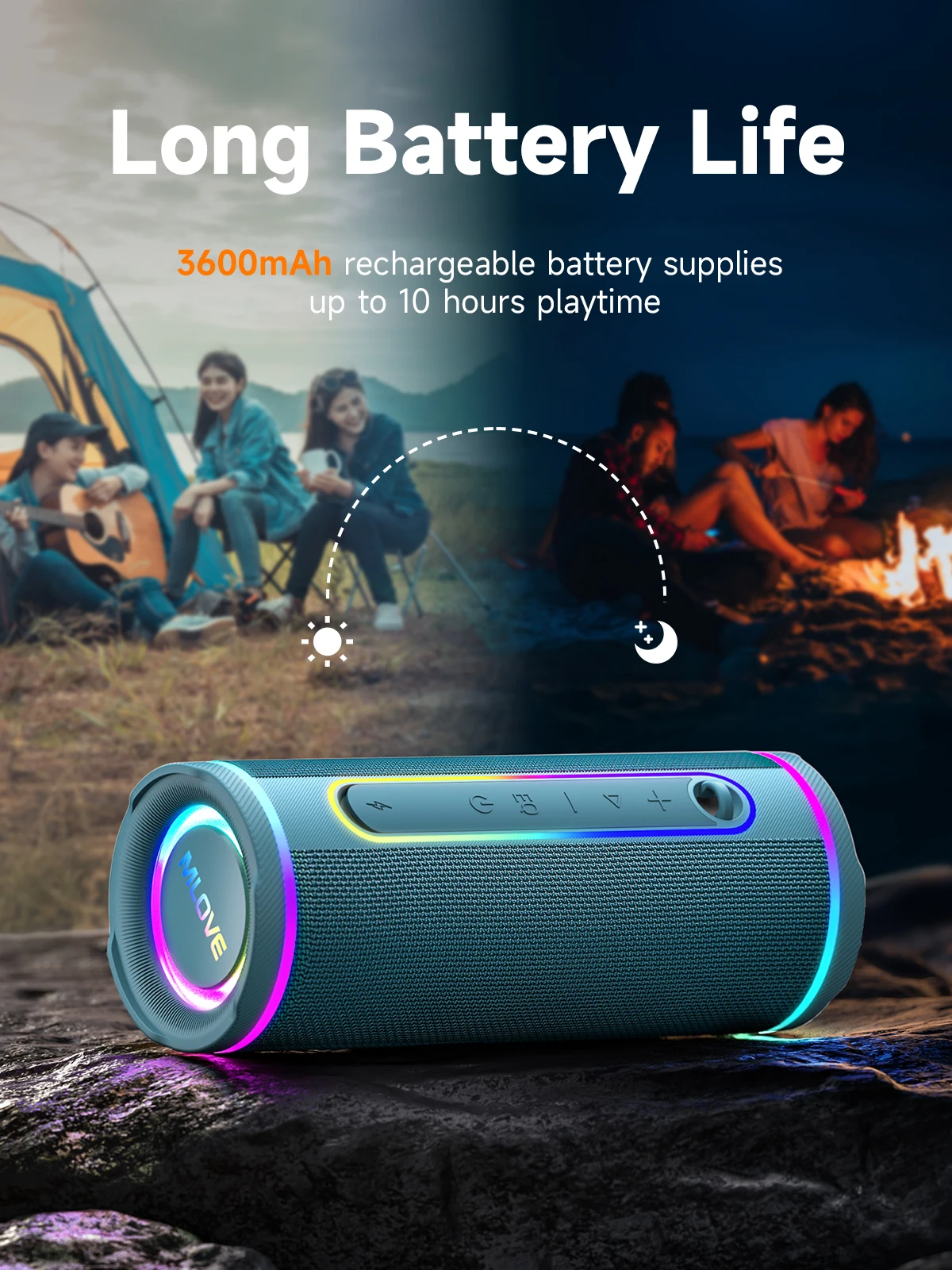 مكبر صوت بلوتوث محمول من MLOVE - مراجعة Portable Bluetooth Speaker Waterproof Ipx7 وسعره