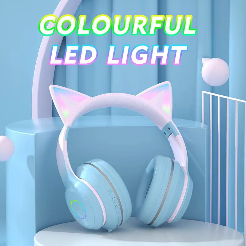 سماعة بلوتوث لاسلكية جديدة الأ - مراجعة Cat Ear Bluetooth Headset Led وسعره