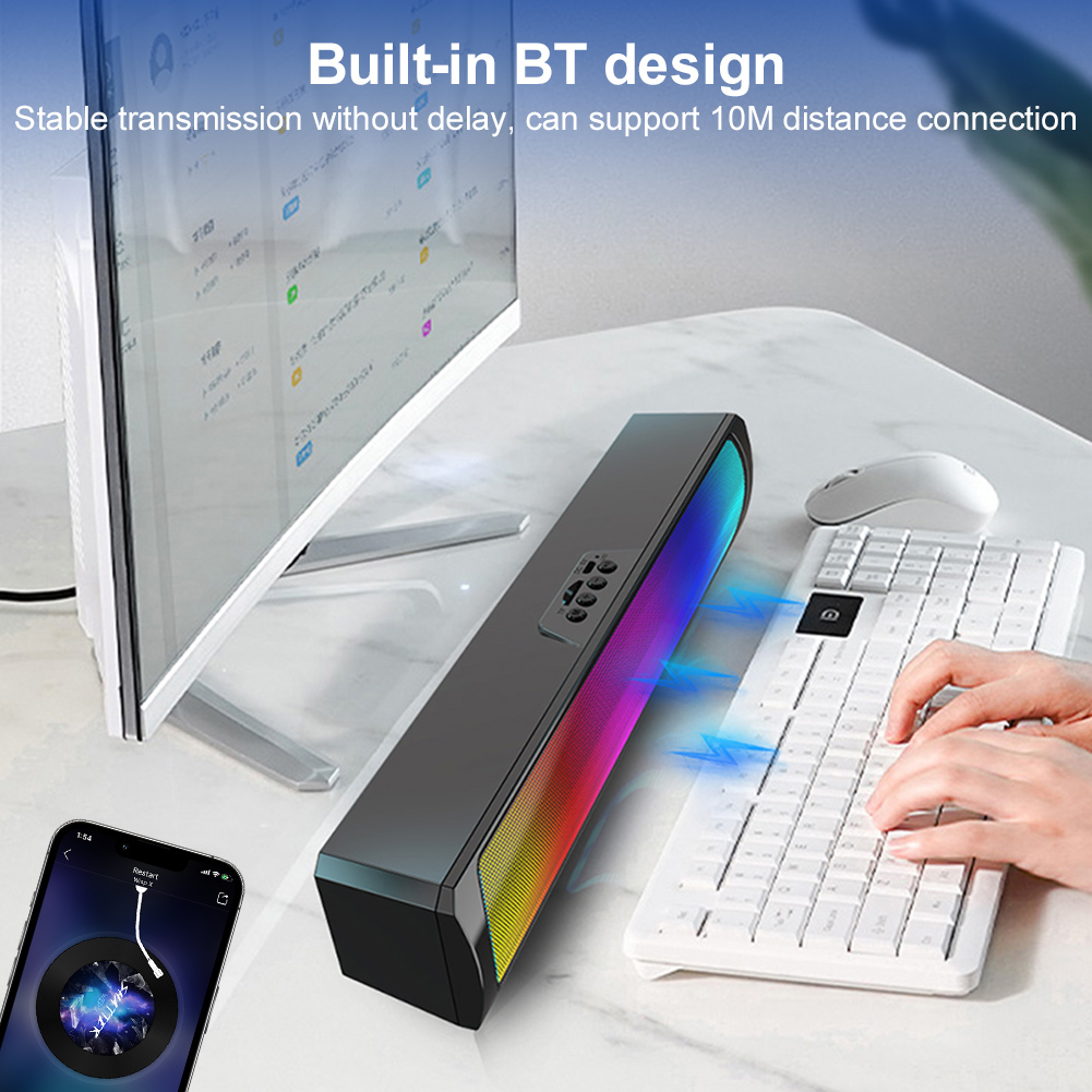 مكبرات صوت محمولة للكمبيوتر مع - مراجعة Rgb Computer Soundbar For Pc وسعره