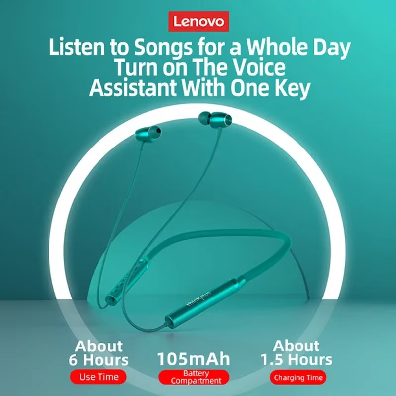 سماعات أذن لينوفو HE05X الأصلي - مراجعة Magnetic Neckband Sports Earphones وسعره