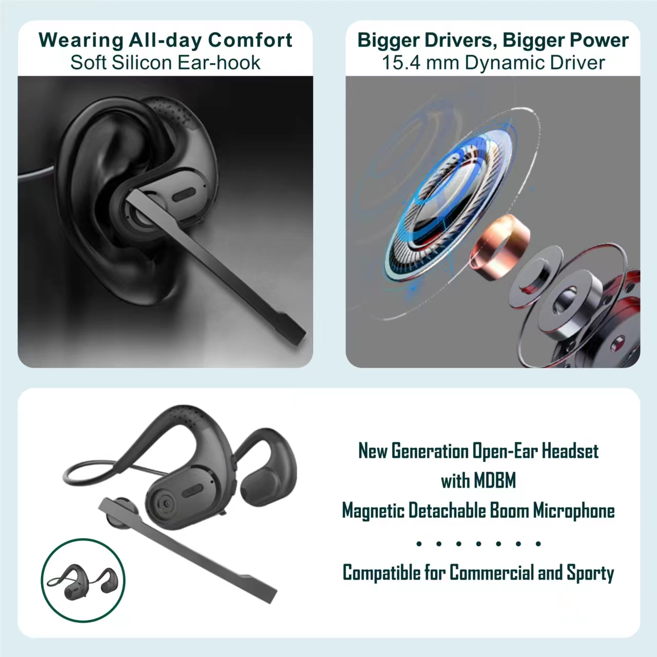 سماعات رأس بتقنية التوصيل الهو - مراجعة Open Ear Air Conduction Headphones وسعره